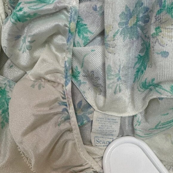 Vintage Sears Floral Satin Nightgown Maxi Dress M - Picture 7 of 7